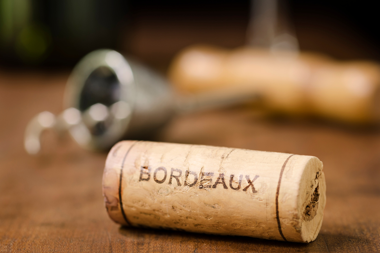Wine Cork from Bordeaux France Horizontal